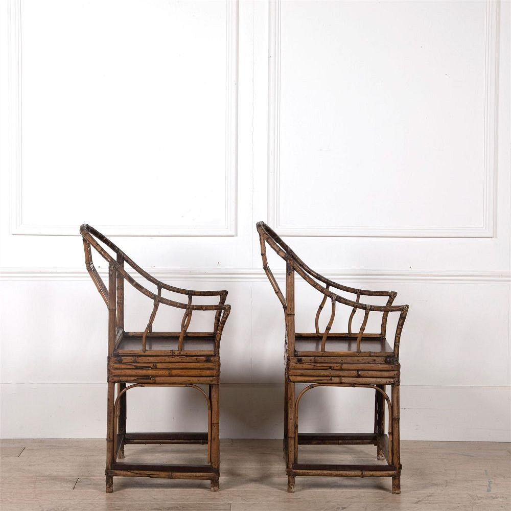 Pair of Chinese Export Bamboo Armchairs CH2562580