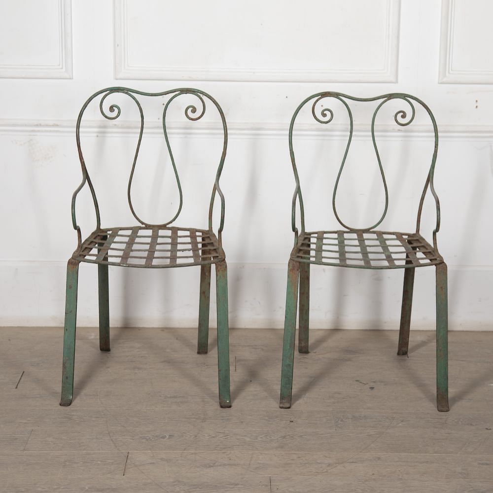 Pair of Early 20th Century French Iron Garden Armchairs CH1527643