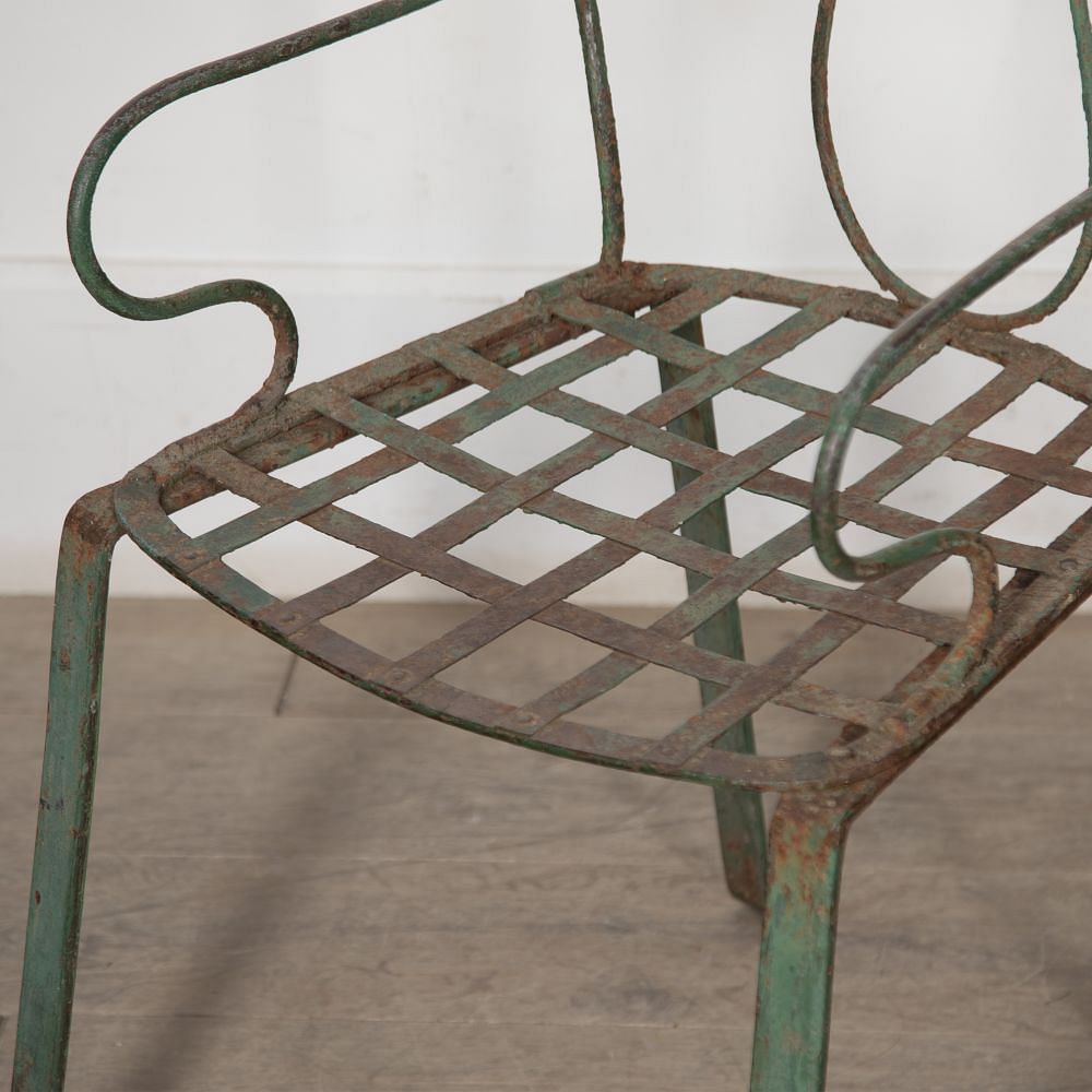 Pair of Early 20th Century French Iron Garden Armchairs CH1527643