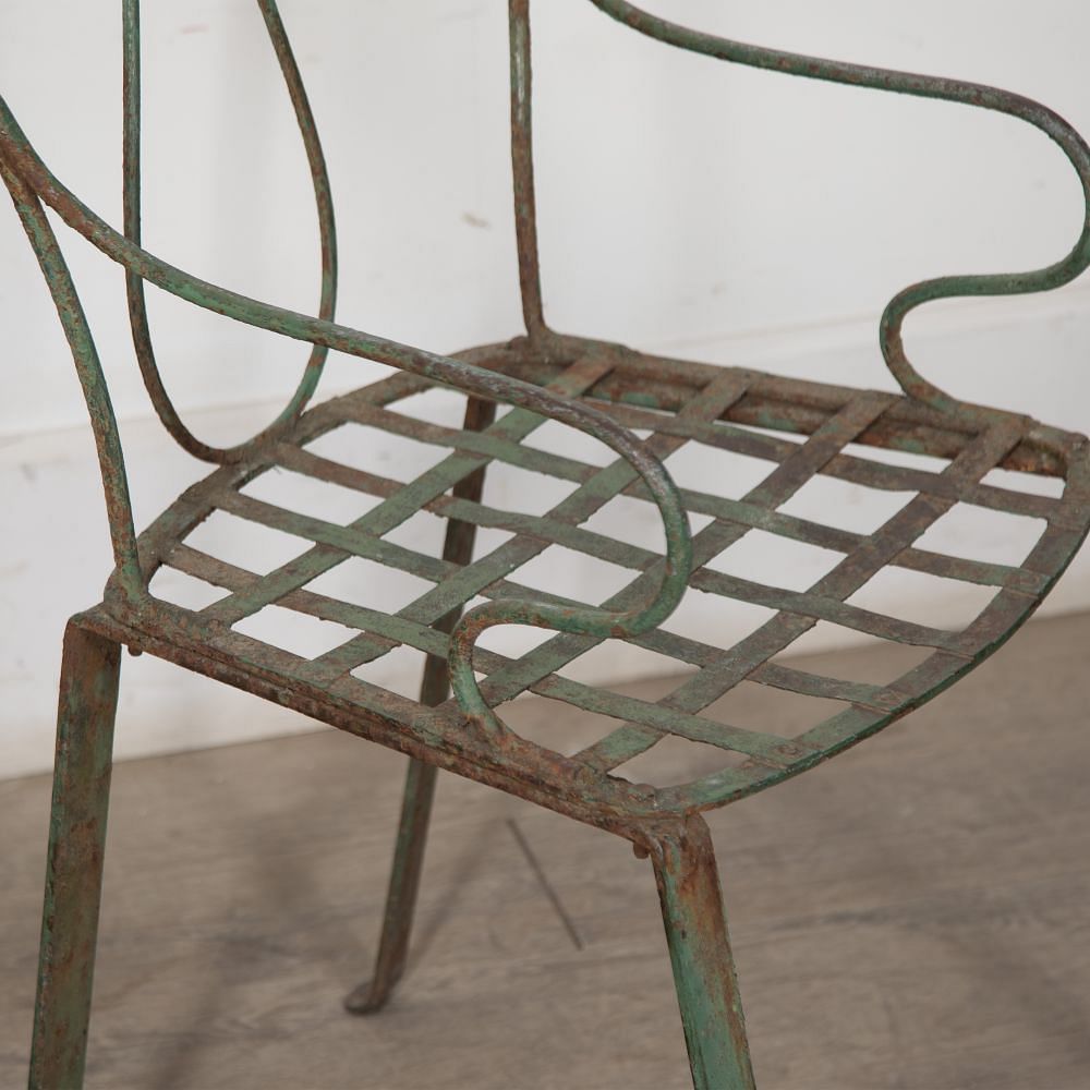 Pair of Early 20th Century French Iron Garden Armchairs CH1527643
