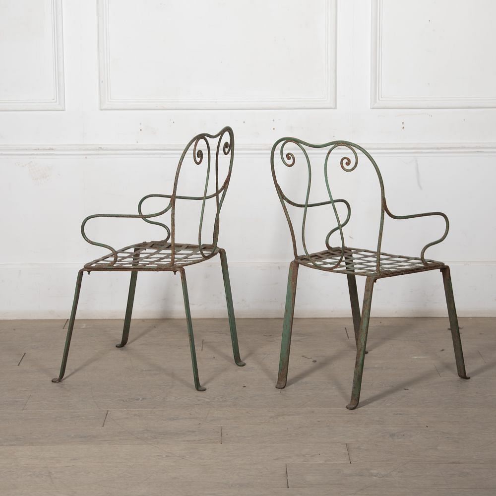 Pair of Early 20th Century French Iron Garden Armchairs CH1527643