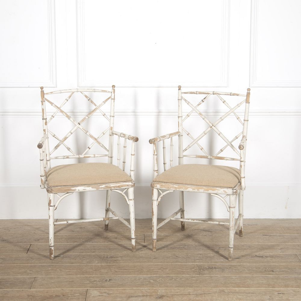 Pair of Faux Bamboo Cockpen Chairs CH4515042