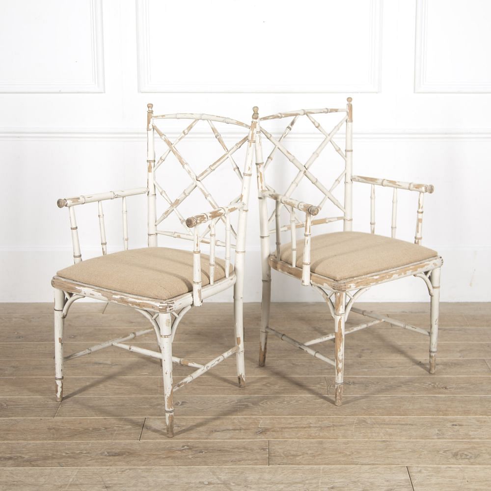 Pair of Faux Bamboo Cockpen Chairs CH4515042