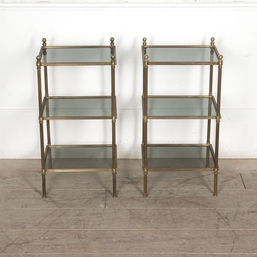 Pair of French 20th Century Brass End Tables CO3523154