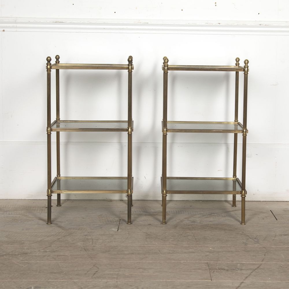 Pair of French 20th Century Brass End Tables CO3523154