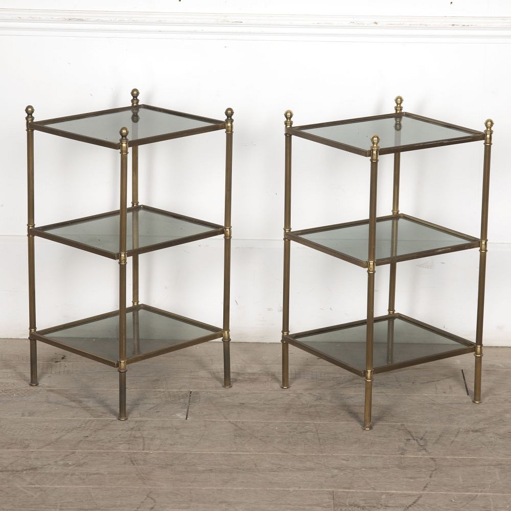 Pair of French 20th Century Brass End Tables CO3523154