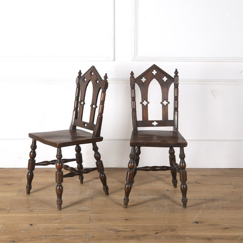 Pair of Gothic Side Chairs CH107505
