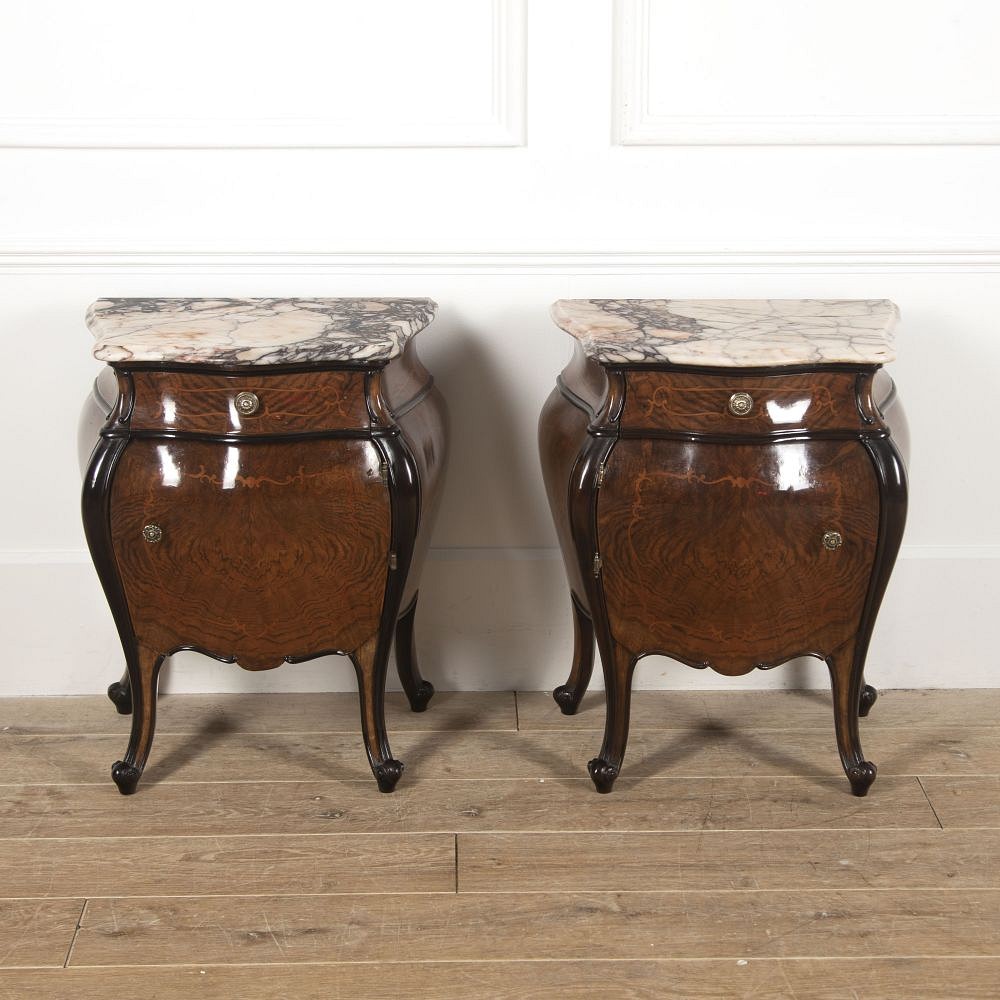 Pair of Italian Bombay Walnut Nightstands BD5216638