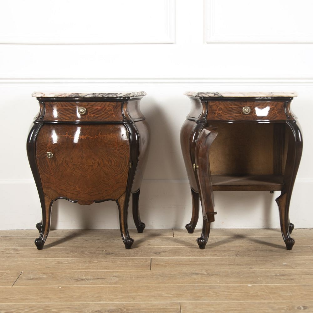Pair of Italian Bombay Walnut Nightstands BD5216638