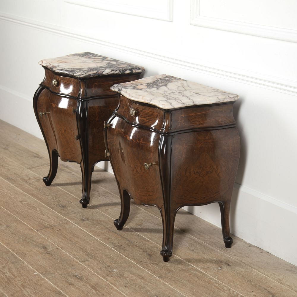 Pair of Italian Bombay Walnut Nightstands BD5216638