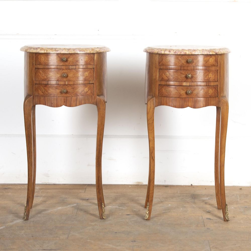 Pair of Louis XVI Style Oval Lamp Tables BD3424960