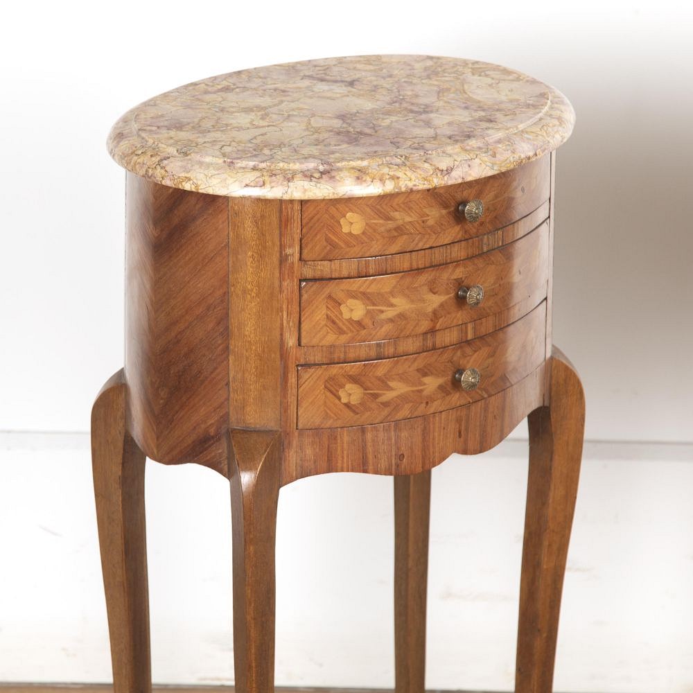 Pair of Louis XVI Style Oval Lamp Tables BD3424960