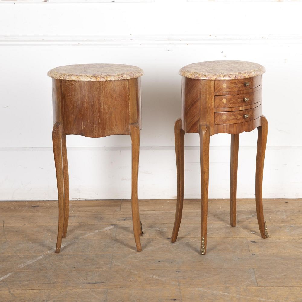 Pair of Louis XVI Style Oval Lamp Tables BD3424960