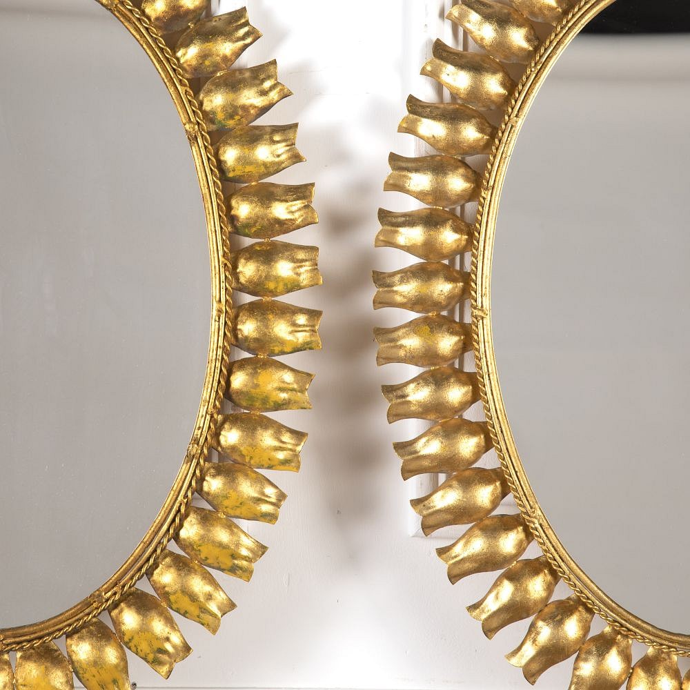 Pair of 20th Century Oval Spanish Mirrors MI3423876