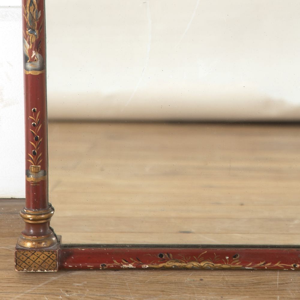Red Lacquered Chinoiserie Mirror MI285246