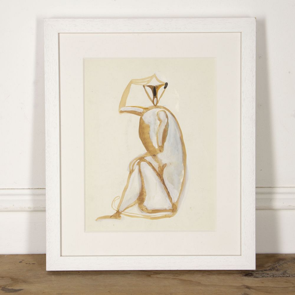Sitting Macaque Gouache by Henri Samouilov WD2917463