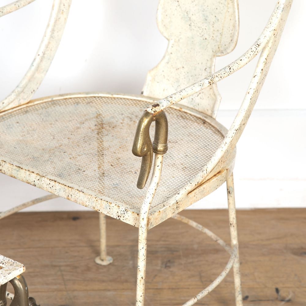 20th Century French Metal Table and Chair DA8121887