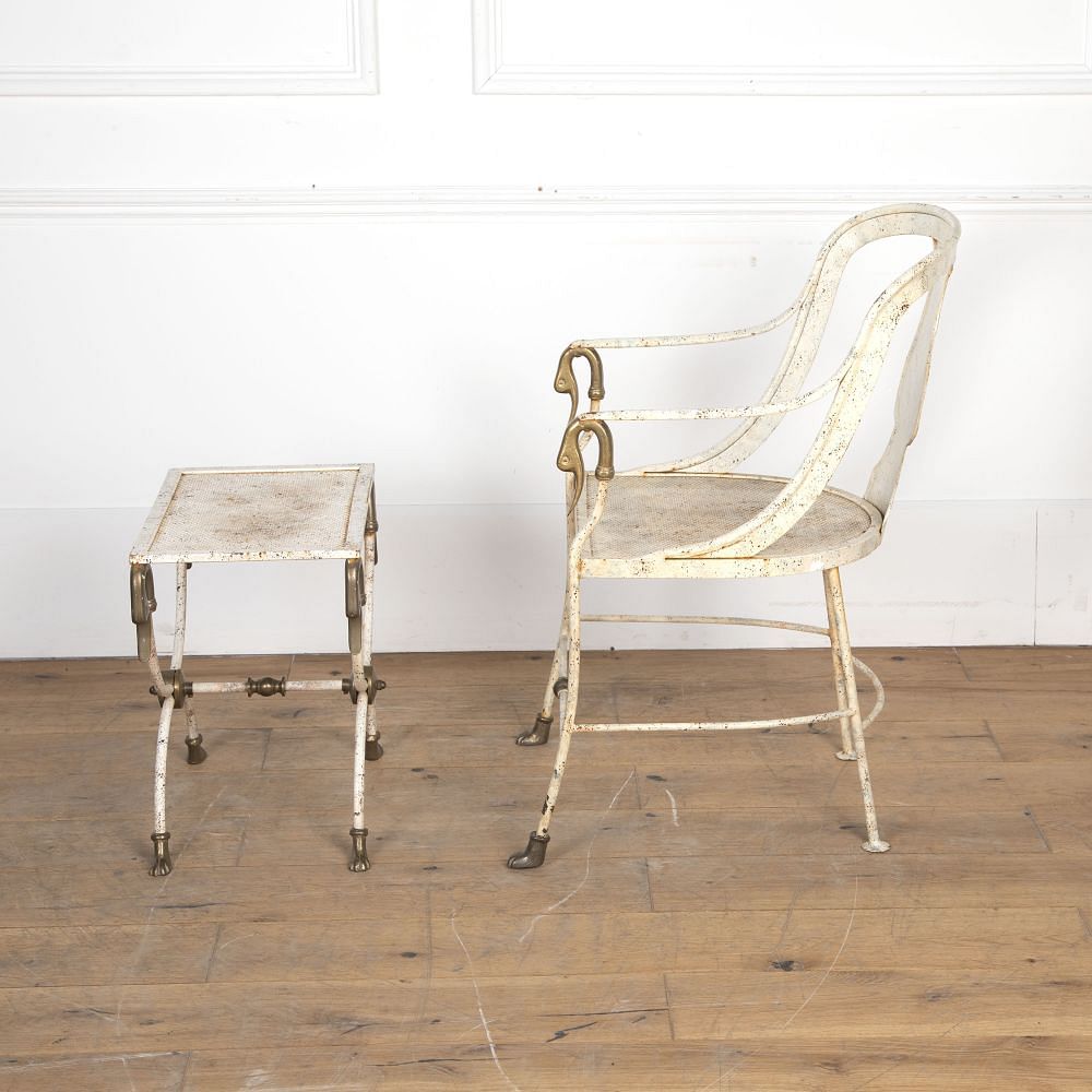 20th Century French Metal Table and Chair DA8121887