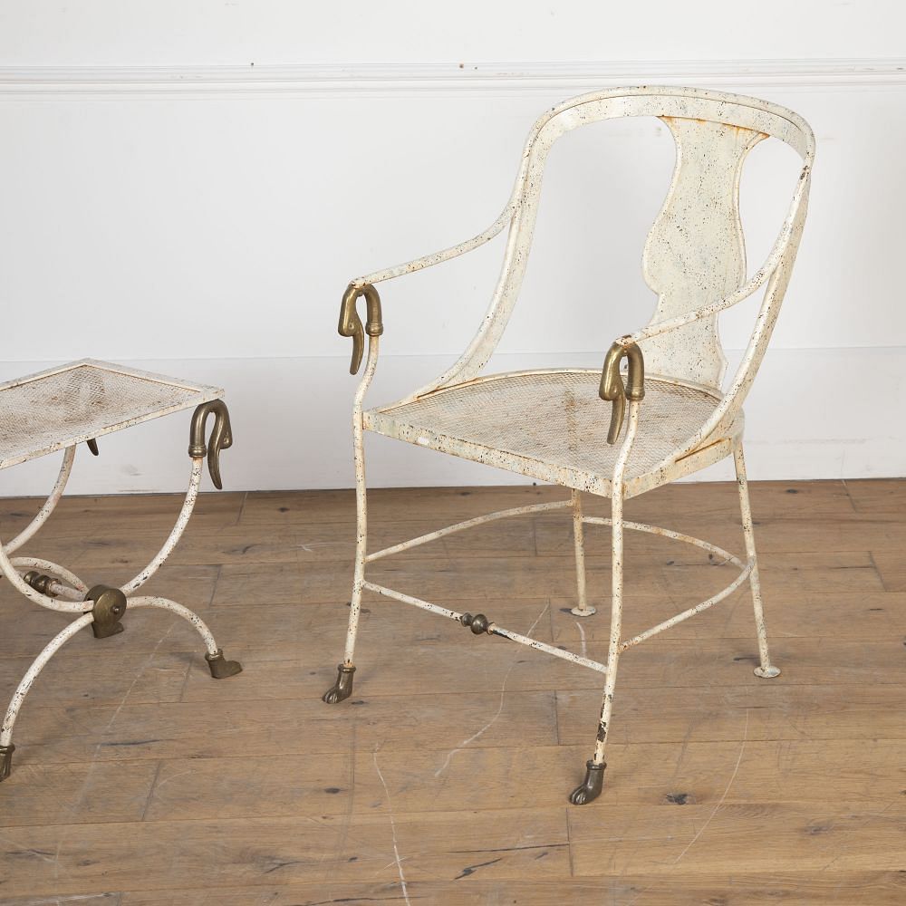 20th Century French Metal Table and Chair DA8121887