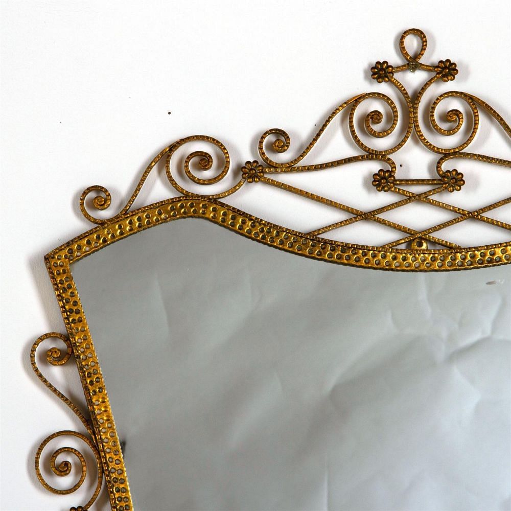 Itallian Brass Mirror by Pier Luigi Colli MI527265