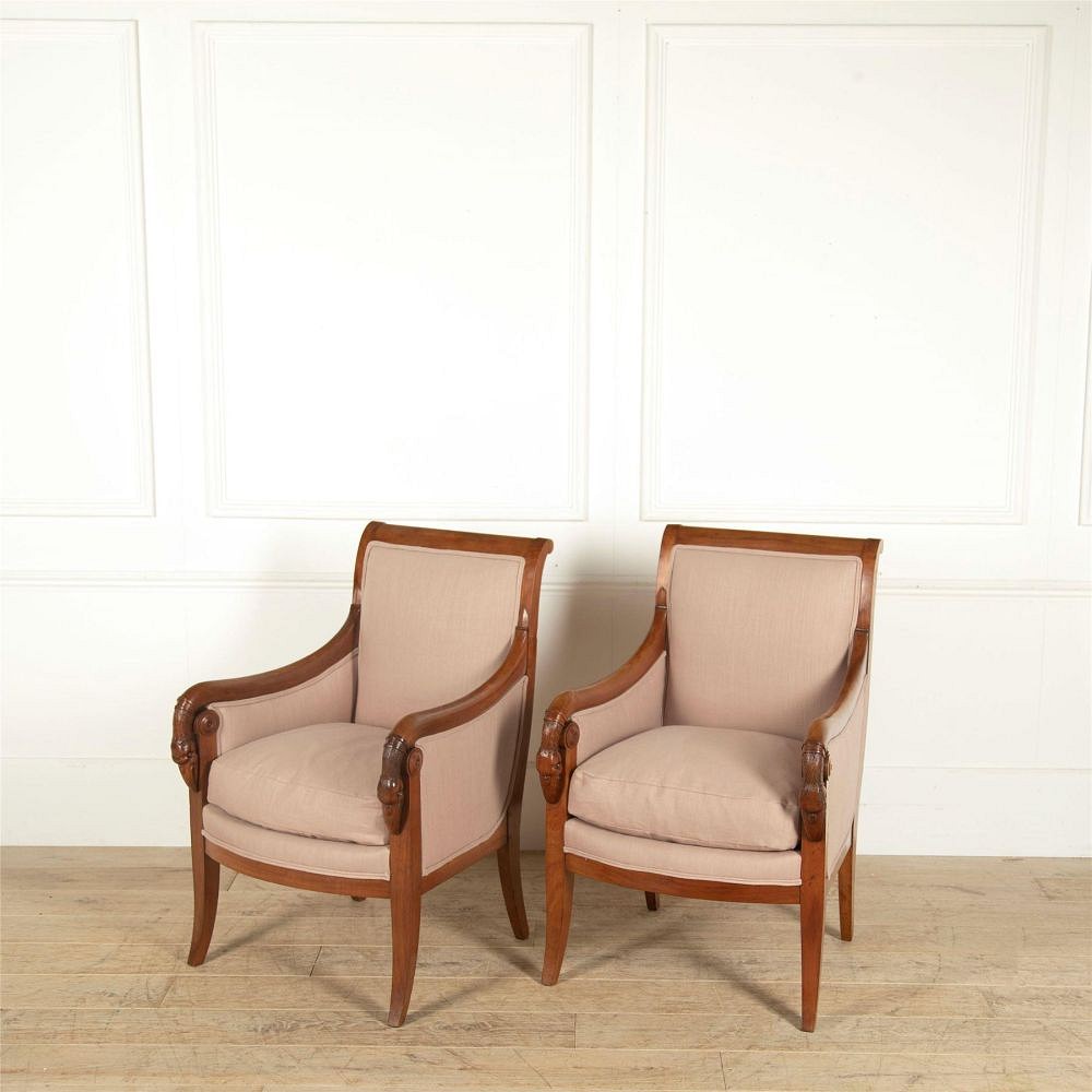 Pair of French Fruitwood Bergere Armchairs CH397387