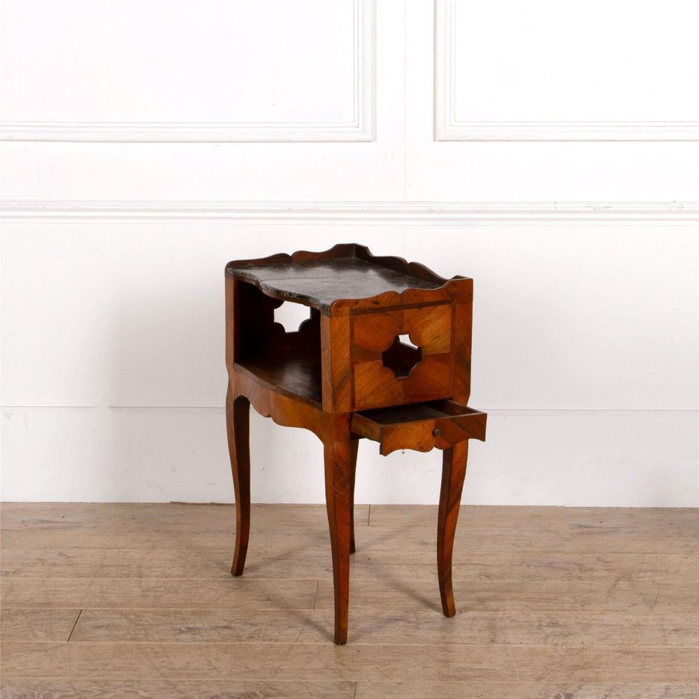 French Grey Marble Topped Bedside Table BD287299