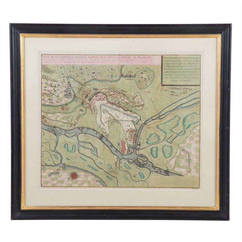 Plan De La Glorieuse Bataille Hand Coloured Map WD0112830