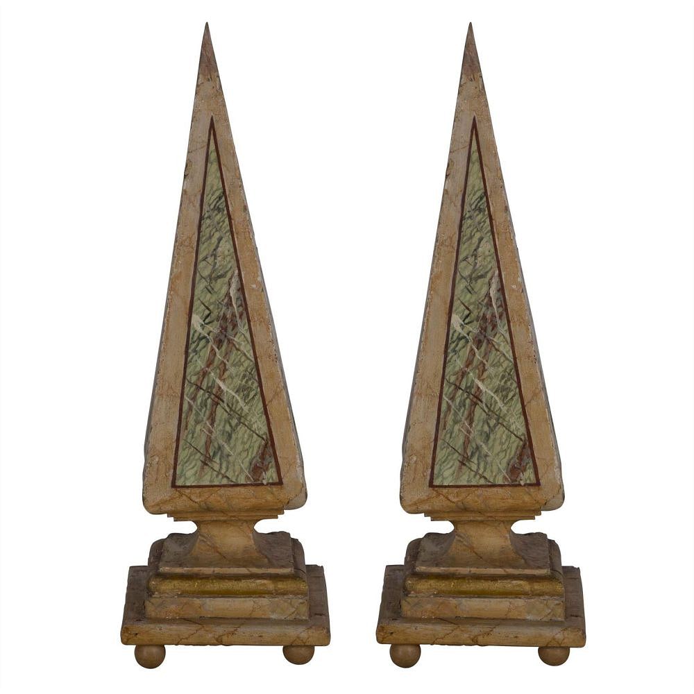 Pair of 19th Century Italian Wooden Obelisks DA356981