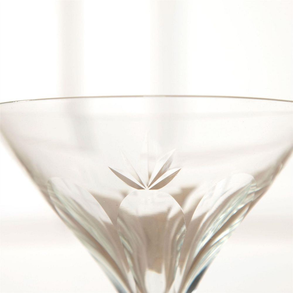 Four Crystal Martini Cocktail Glasses Circa 1940s DA5862054