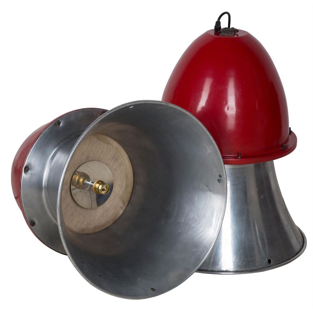 Pair of 1930s Speakers Coverted to Pendant Lights LC215010