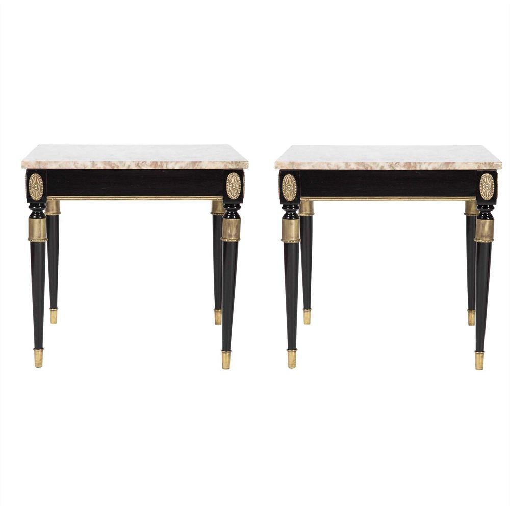 Pair Of French Ebonized Side Tables TS4512126