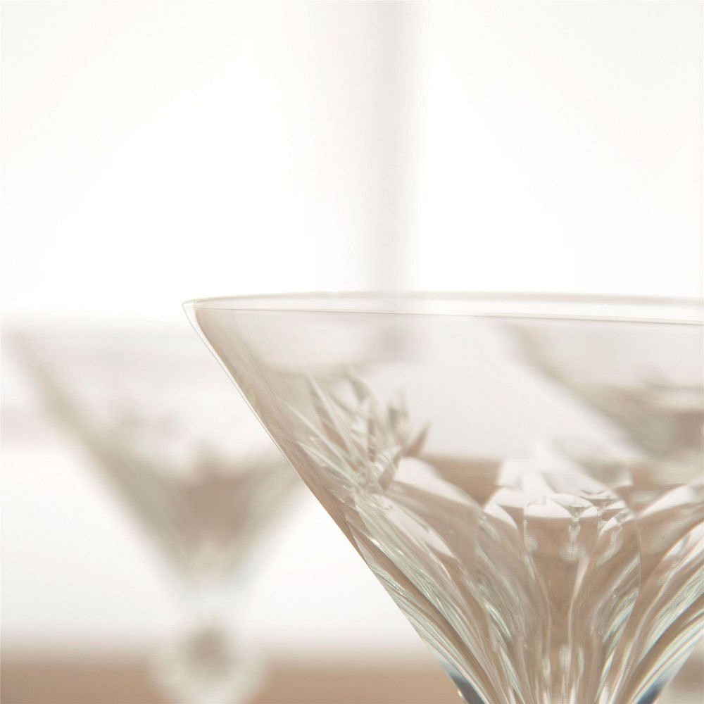 Four Crystal Martini Cocktail Glasses Circa 1940s DA5862054