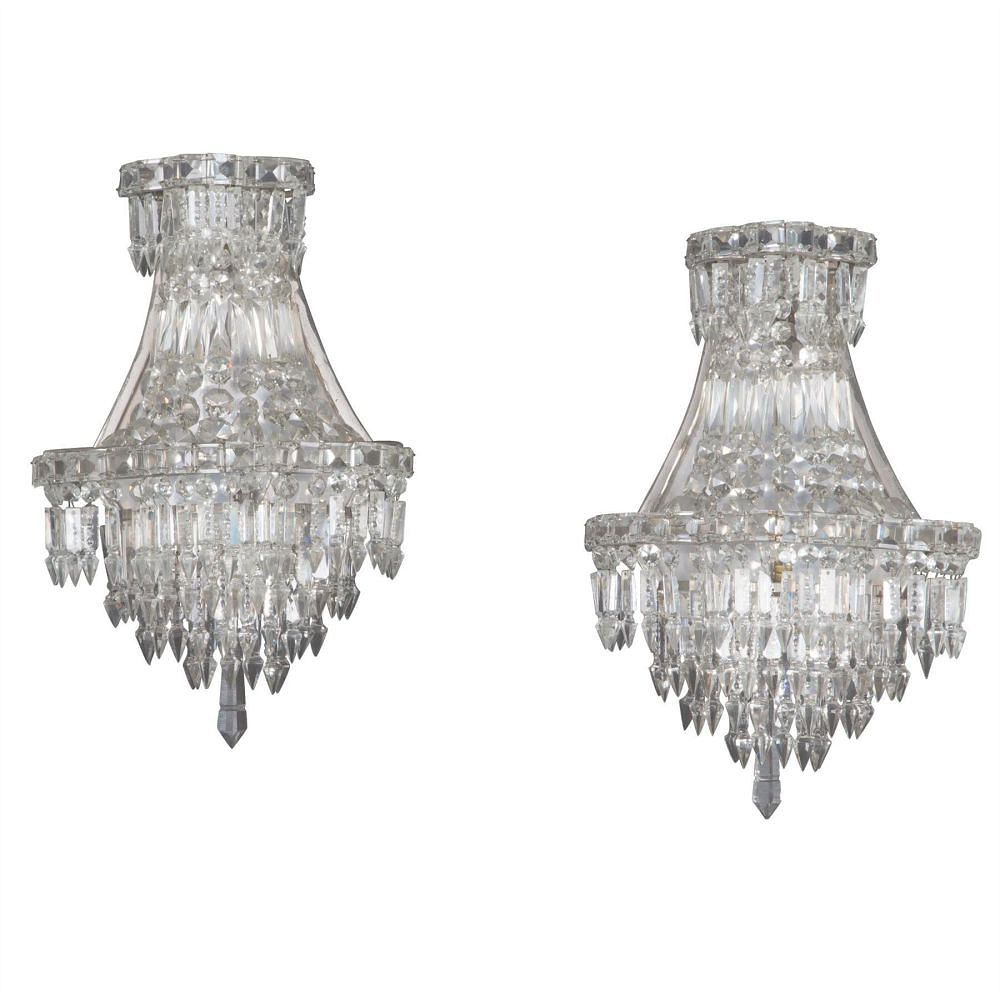 Pair of Crystal Wall Lights c.1930 LW213473