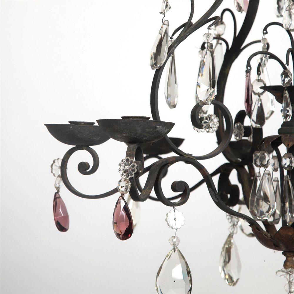 French Iron and Crystal Chandelier LC1561855