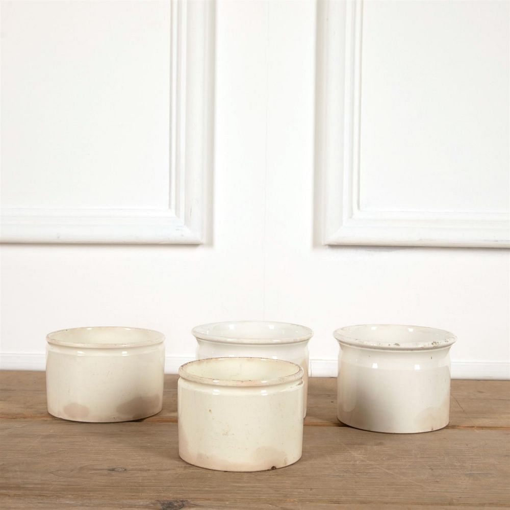 Medium French White Porcelain Pate Jars DA4461567