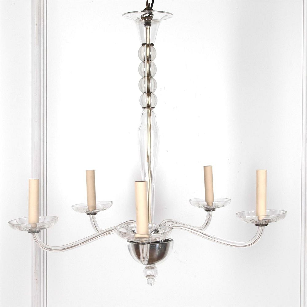 1970's Italian Six Arm Glass Chandelier LC2162114