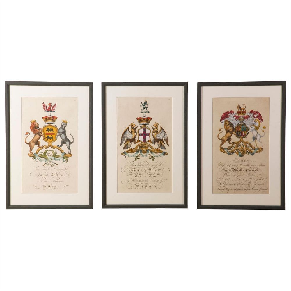 Rare Set of 6 Engravings of Coats of Arms by Joseph Edmondson WD6158234