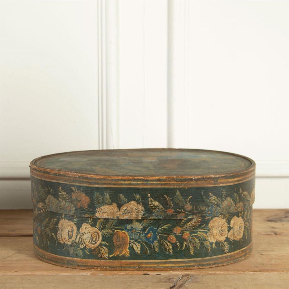 Swedish Folk Art Painted Bentwood Box DA9061308