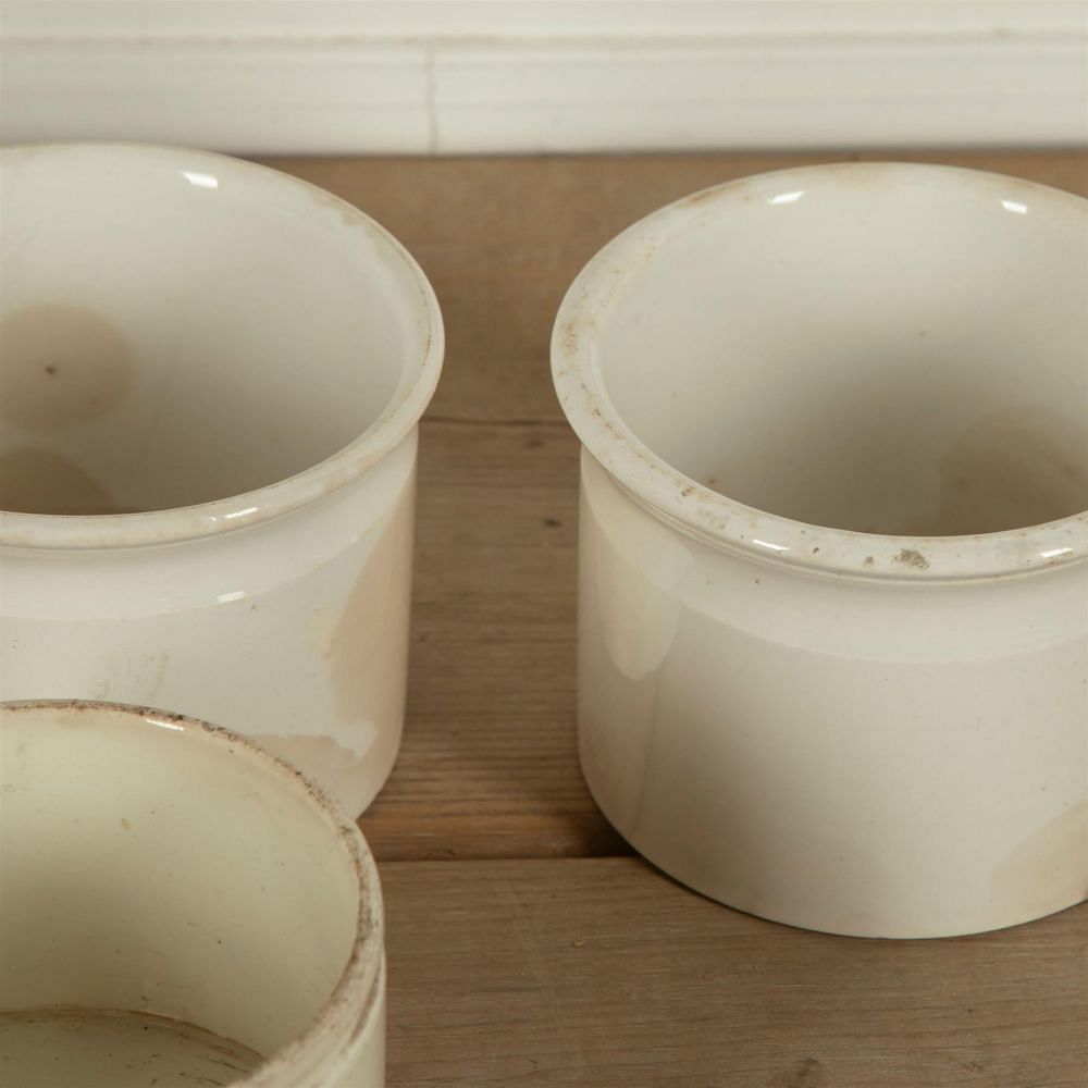 Medium French White Porcelain Pate Jars DA4461567