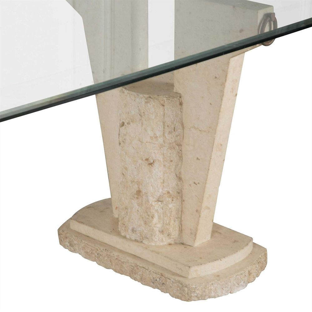 Travertine and Glass Centre Table TC9060449