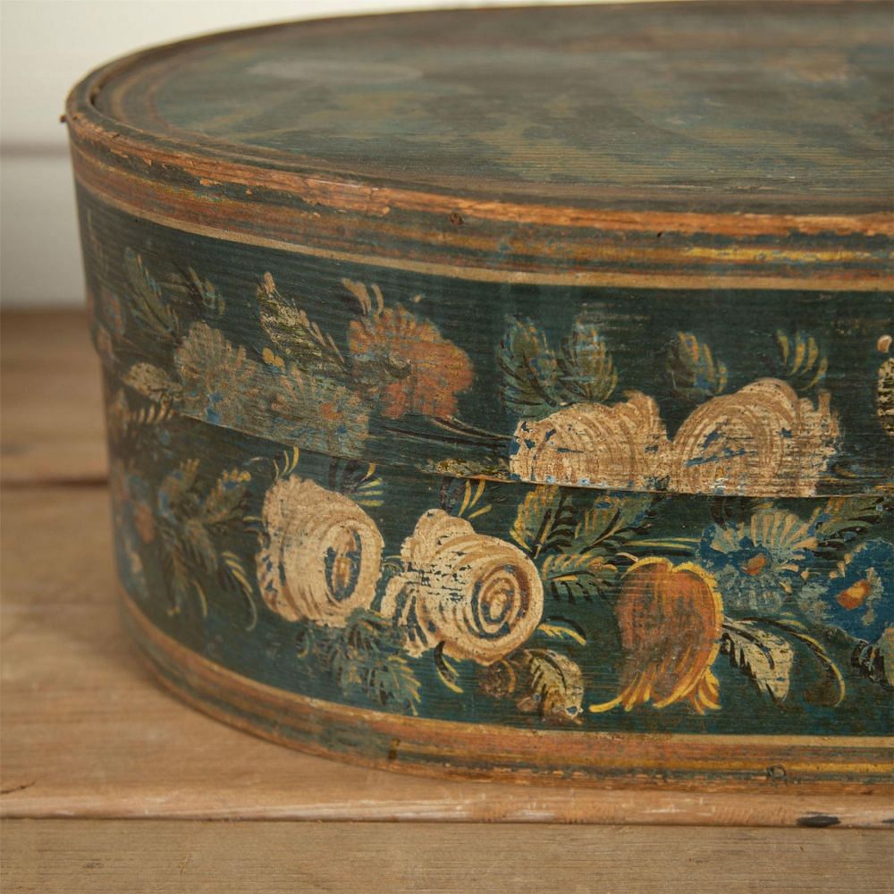 Swedish Folk Art Painted Bentwood Box DA9061308