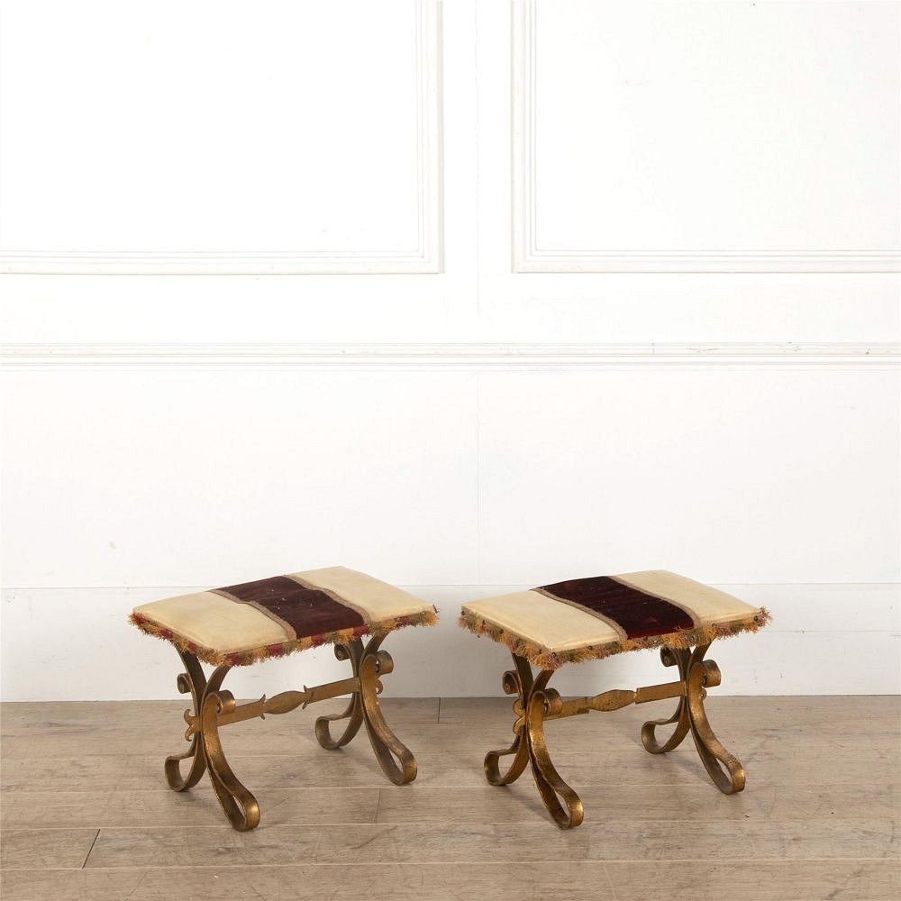 Pair Of Vintage Spanish Stools ST157035