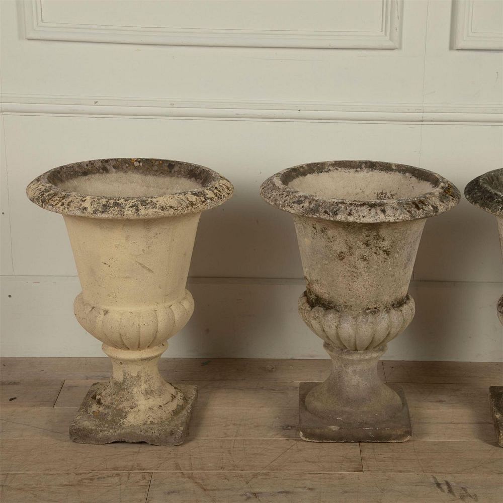 Four Early 20th Century Composition Stone Urns GA0161294