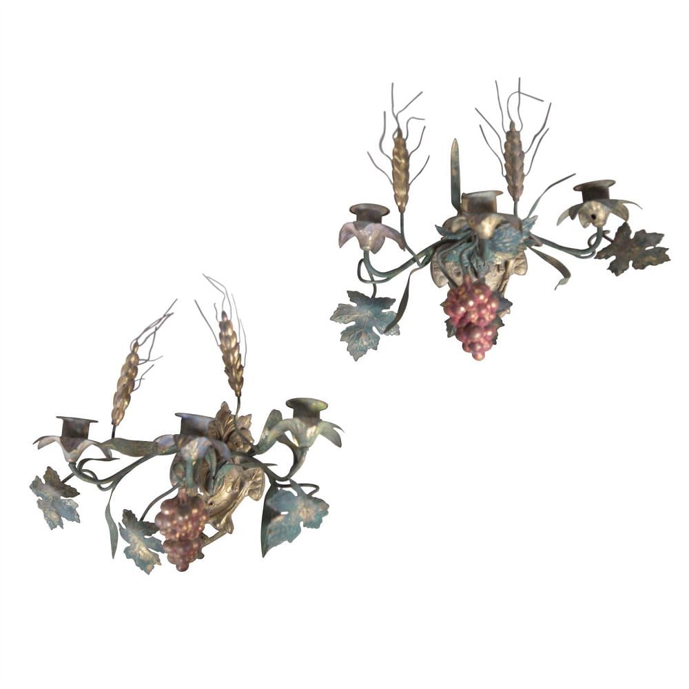 Pair Of French Grape Vine Appliques LW1556489