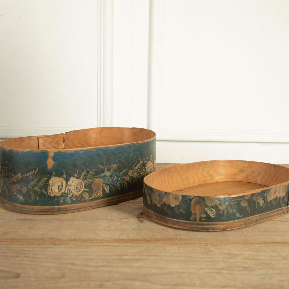 Swedish Folk Art Painted Bentwood Box DA9061308