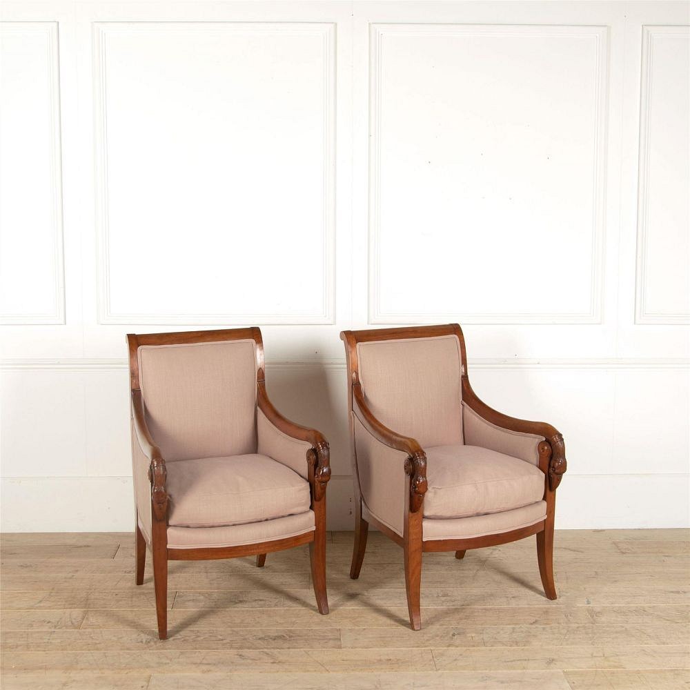 Pair of French Fruitwood Bergere Armchairs CH397387
