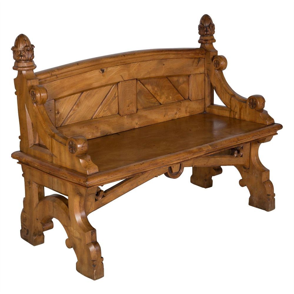 Pair of Gothic Hall Benches SB036468
