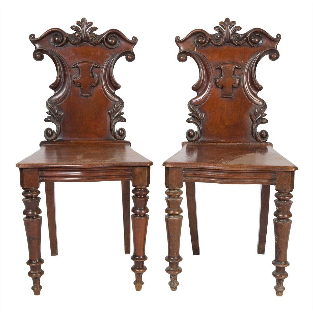 Pair of Mahogany Hall Chairs CH5558000