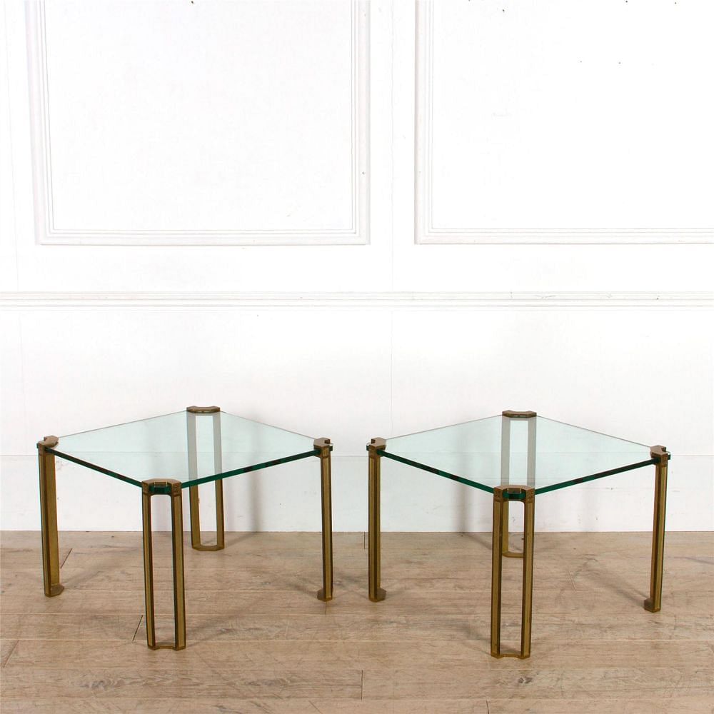 Pair of Brass and Glass Tables by Peter Ghyczy CO307531