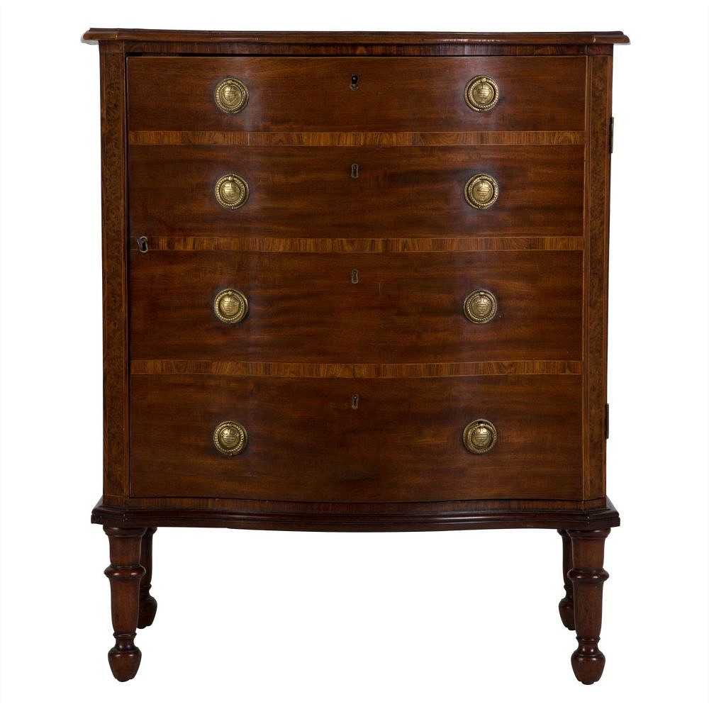George III Mahogany Serpentine Side Cabinet BK036463